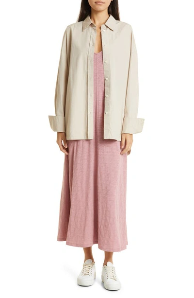 Atm Anthony Thomas Melillo Cotton Poplin Long-sleeve Oversized Shirt In Linen