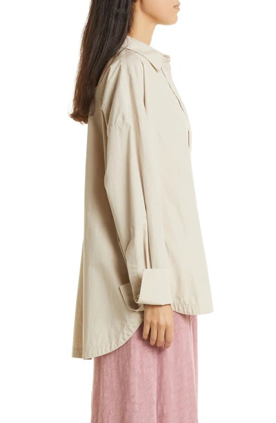 Atm Anthony Thomas Melillo Cotton Poplin Long-sleeve Oversized Shirt In Linen