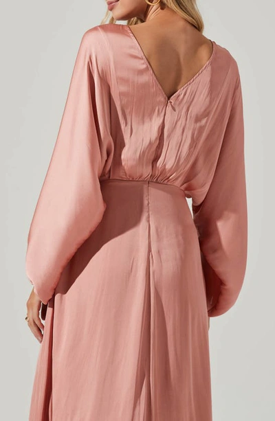 Shop Astr Marin Long Dolman Sleeve Dress In Blush