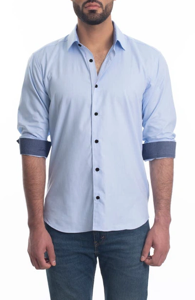 Shop Jared Lang Trim Fit Cotton Button-up Shirt In Navy Print