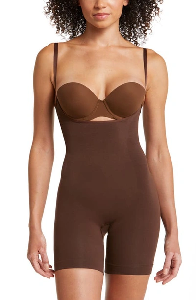 Skims Womens Cocoa Butt-enhancing Open-bust Stretch-woven Body In Cocoa