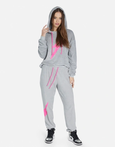 Lauren Moshi Nurys Scribble Lightning In Silver/ Bright Pink
