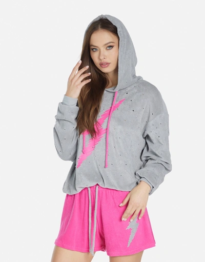 Lauren Moshi Nurys Scribble Lightning In Silver/ Bright Pink