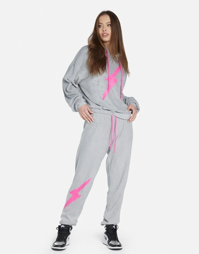 Lauren Moshi Nurys Scribble Lightning In Silver/ Bright Pink