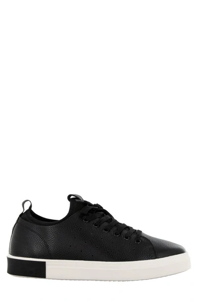 Shop Strauss And Ramm Leather Sneaker In Black Tumble