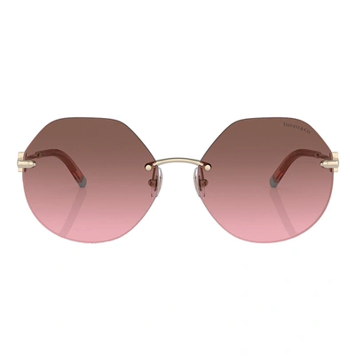 Shop Tiffany & Co Tf 3077 61819t 60mm Womens Geometric Sunglasses In Gold