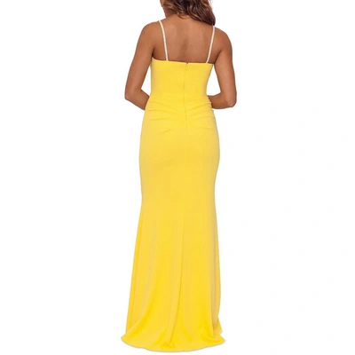 Shop Xscape Womens Side Slit Maxi Evening Dress In Yellow
