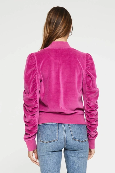 Shop Another Love Kaya Ruched Zip-up Jacket In Magenta In Pink