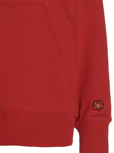 Shop Kenzo Logo Print Hoodie Sweatshirt Red