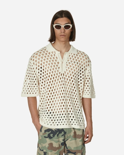 Shop Stussy Big Mesh Polo Sweater Ivory In White
