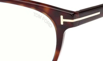 Shop Tom Ford 53mm Square Blue Light Blocking Glasses In Dark Havana