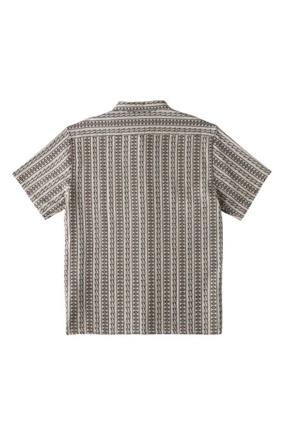 Shop Billabong Sundays Stripe Jacquard Short Sleeve Button-up Shirt In Oat