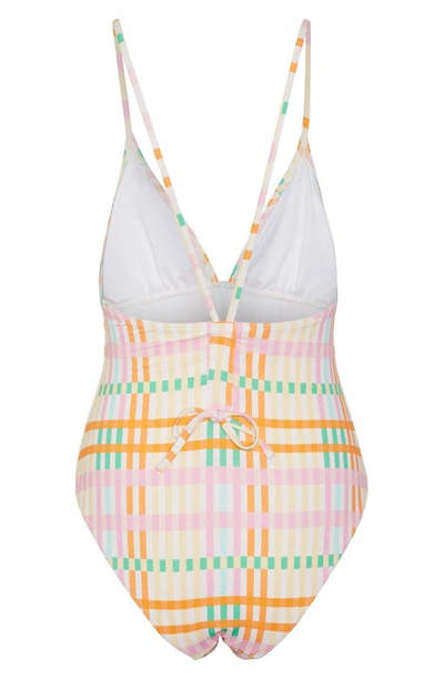 Vero Moda Dea Print One-piece Swimsuit In Snow White Aop Chima