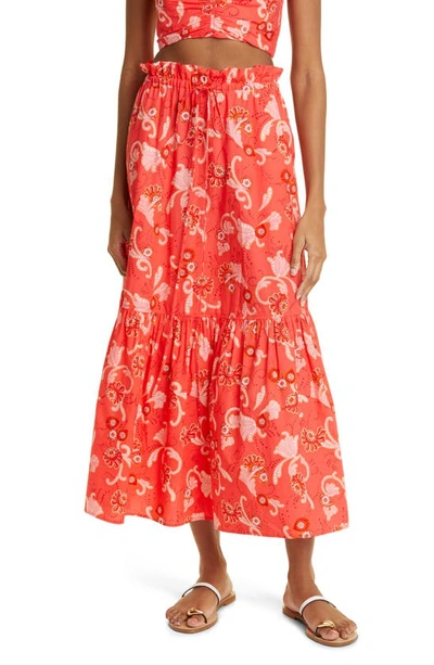 Shop A.l.c Francis Floral Cotton Maxi Skirt In Calla Multi