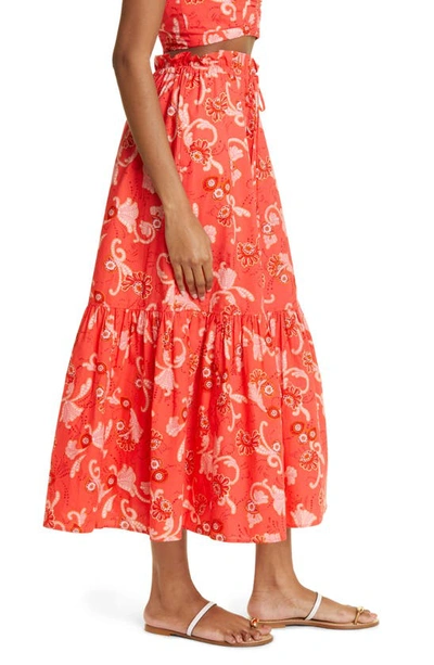 A.l.c Francis Printed Drawstring Maxi Skirt In Calla Multi