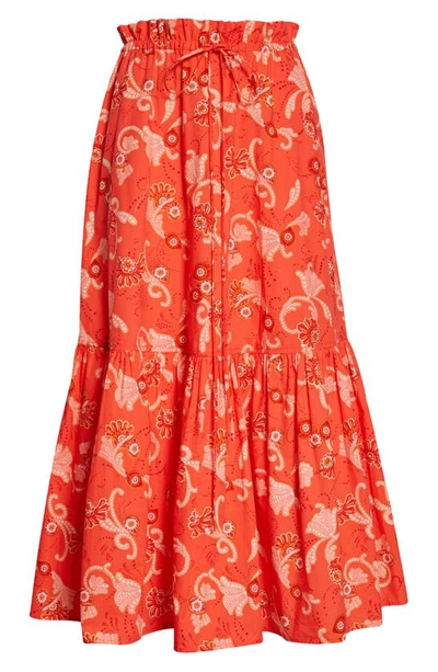 A.l.c Francis Printed Drawstring Maxi Skirt In Calla Multi