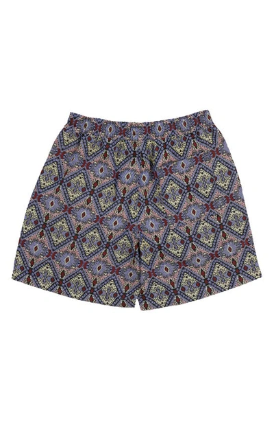 Shop Pleasures Coffer Tapestry Jacquard Shorts In Blue