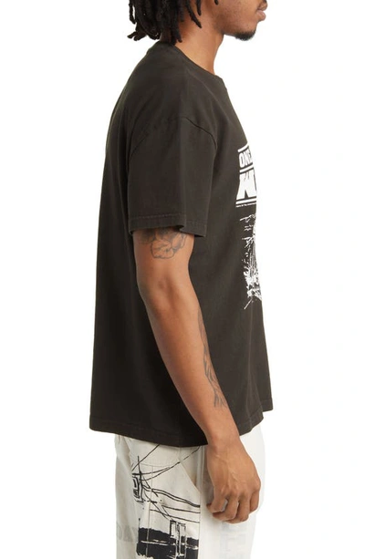 Shop One Of These Days X Woolrich Cotton Graphic T-shirt In Washed Black