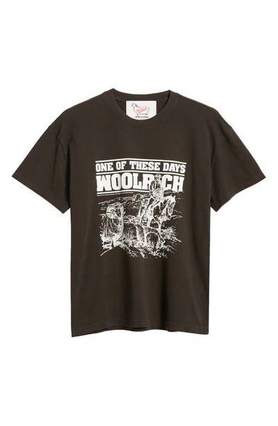 Shop One Of These Days X Woolrich Cotton Graphic T-shirt In Washed Black