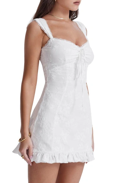 House Of Cb Embroidered Minidress In White