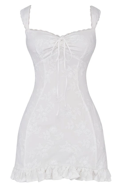 House Of Cb Embroidered Minidress In White