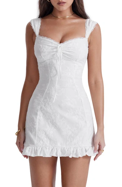 House Of Cb Embroidered Minidress In White