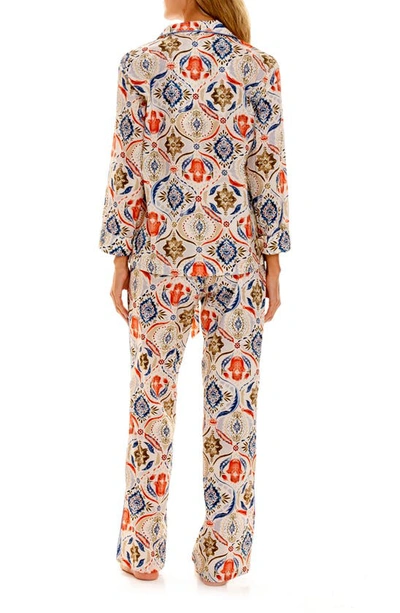 Shop The Lazy Poet Emma Hamsa Blessing Cotton Pajamas In Blue