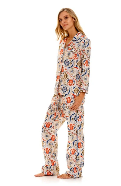 Shop The Lazy Poet Emma Hamsa Blessing Cotton Pajamas In Blue