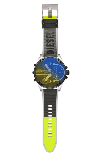 Diesel Men's Chronograph Mr. Daddy 2.0 Gray Nylon Strap Watch 57mm In Silver