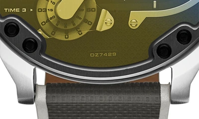Diesel Men's Chronograph Mr. Daddy 2.0 Gray Nylon Strap Watch 57mm In Silver