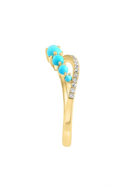Effy 14k Yellow Gold Turquoise & Diamond Ring In Blue