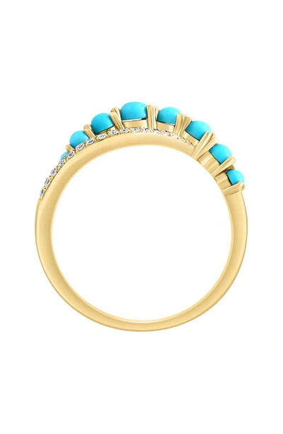 Effy 14k Yellow Gold Turquoise & Diamond Ring In Blue