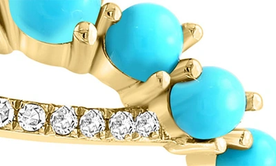 Effy 14k Yellow Gold Turquoise & Diamond Ring In Blue