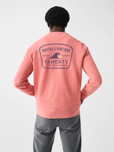 Faherty Martha's Vineyard Long-sleeve Terry Crewneck In Faded Flag