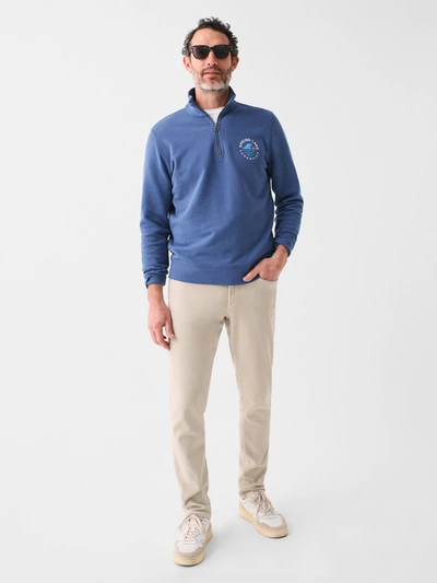 Faherty Spring Lake Long-sleeve Terry Quarter Zip In Faded Navy