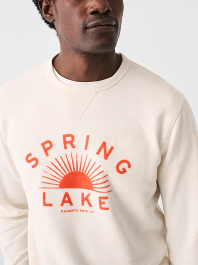 Faherty Spring Lake Long-sleeve Terry Crewneck In Solar White