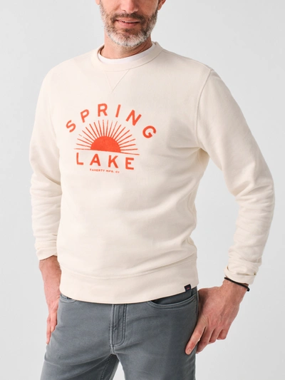 Faherty Spring Lake Long-sleeve Terry Crewneck In Solar White