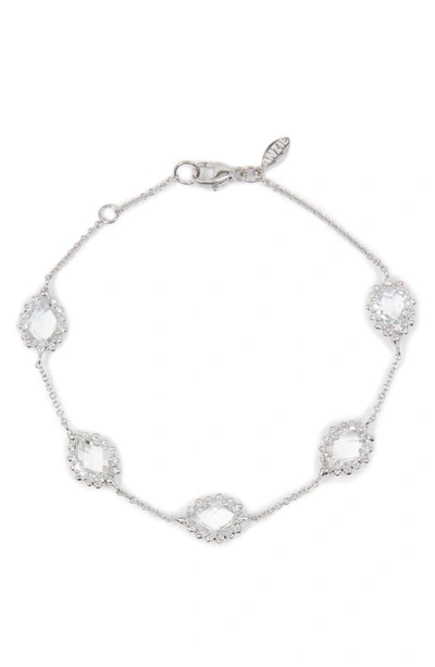 Shop Anzie Dew Drop White Topaz Bracelet In Sterling Silver