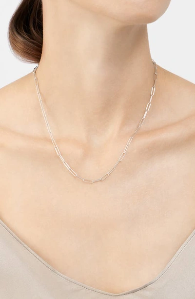 Shop Adornia Paper Clip Necklace In Silver