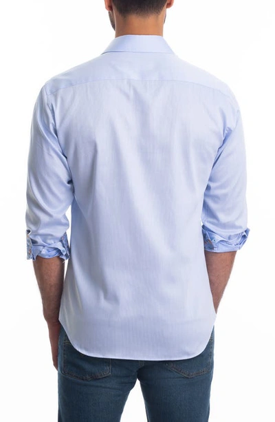 Shop Jared Lang Trim Fit Cotton Button-up Shirt In Blue Print