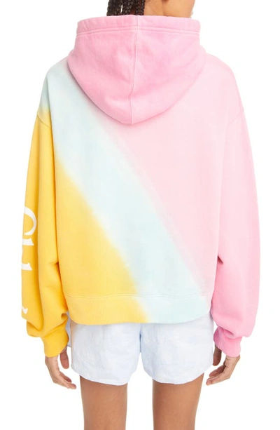 Shop Chloé Dip Dye Cotton Hoodie In 6za-multicolor Pink 1