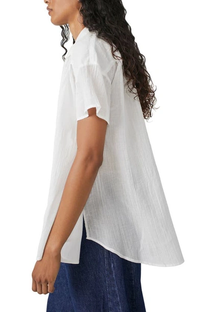 Free People Float Away Button-up Shirt In Optic White