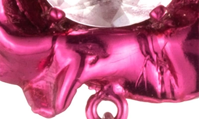 Sterling King Lola Floral Baroque Pearl Drop Earrings In Fuchsia