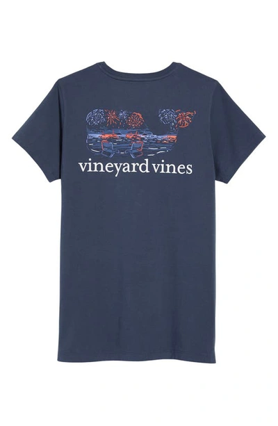 Shop Vineyard Vines Beach Fireworks Pocket Graphic T-shirt In Blue Blazer