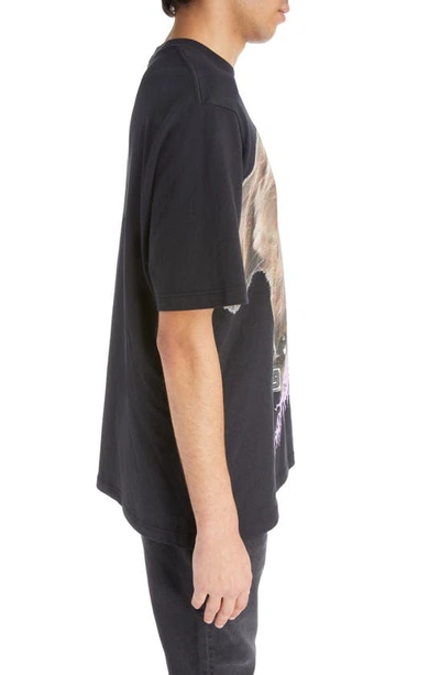 Shop Acne Studios Exford Dog Face Oversize Graphic T-shirt In Faded Black