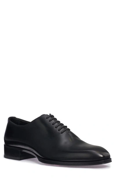 Tom Ford Elkan Whole-cut Glossed-leather Oxford Shoes In Black