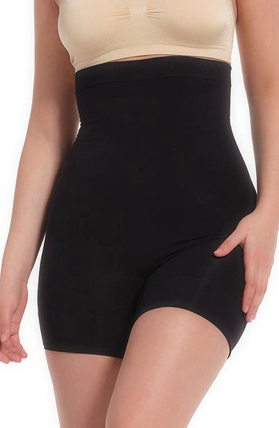 Shop Magic Bodyfashion Booty Boost High Waist Shaper Shorts In Black