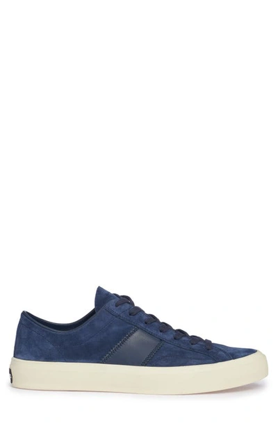 Shop Tom Ford Cambridge Low Top Sneaker In Ultramarine/ Cream