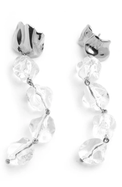 Sterling King Lucite® Drip Earrings In Sterling Silver