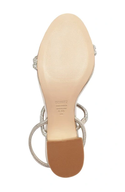 Shop Schutz Whiteley Block Heel Sandal In Cristal/ Latao